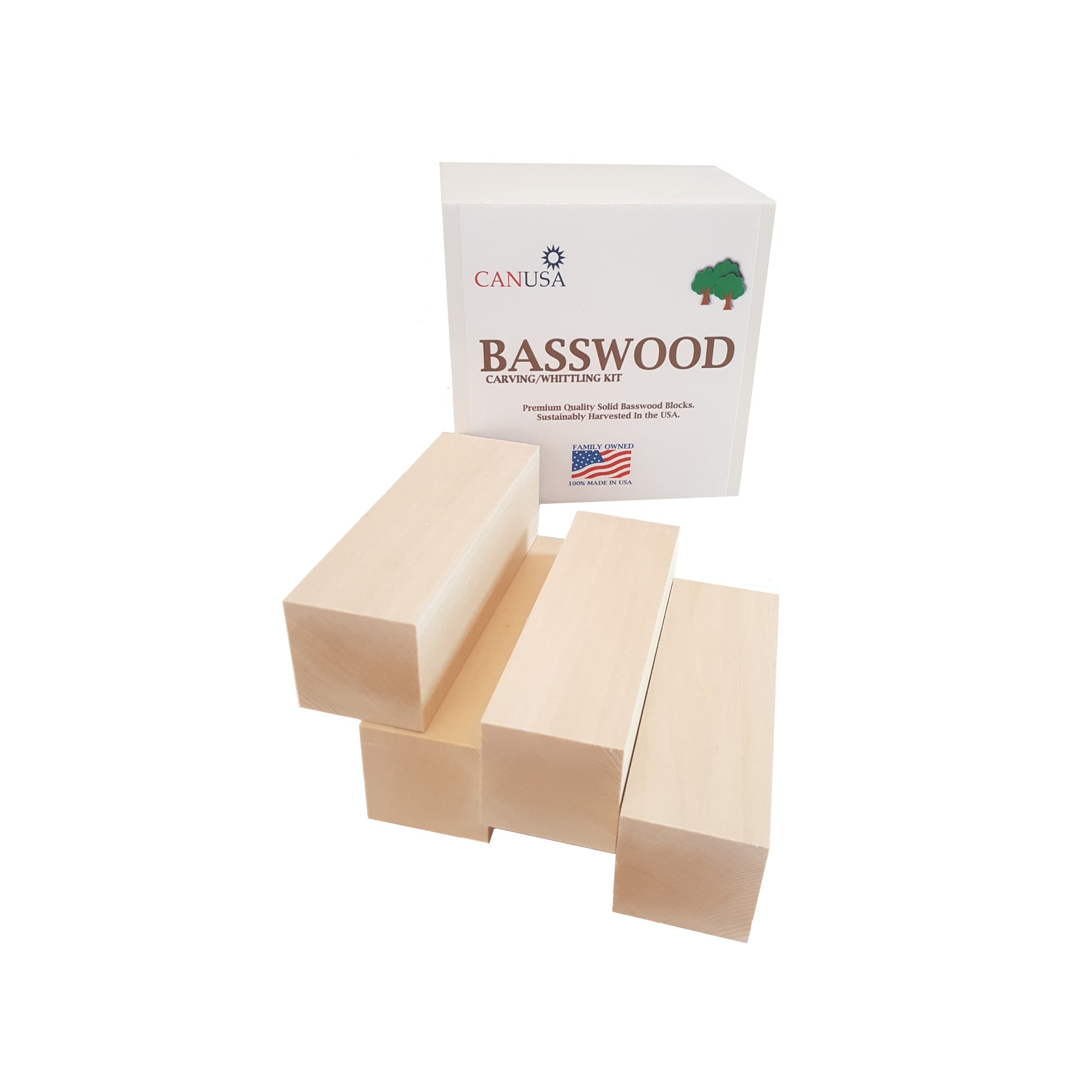 Basswood Carving Blocks 4 X 2 X 2 Inch,large Whittling Wood Carving Blocks  Kit For Kids Adults Begi